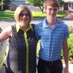 Karen McMullen with her son Sean at Jr. High Graduation